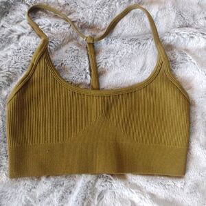 Ribbed Olive Green Bralette
